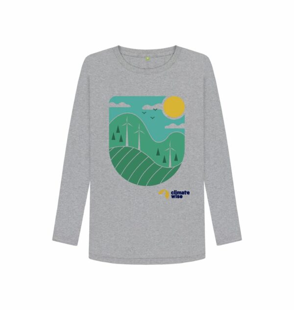 Wind Powered with Climate Wise Womens Long Sleeve Tee