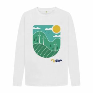 Wind Powered with Climate Wise Mens Long Sleeve Tee