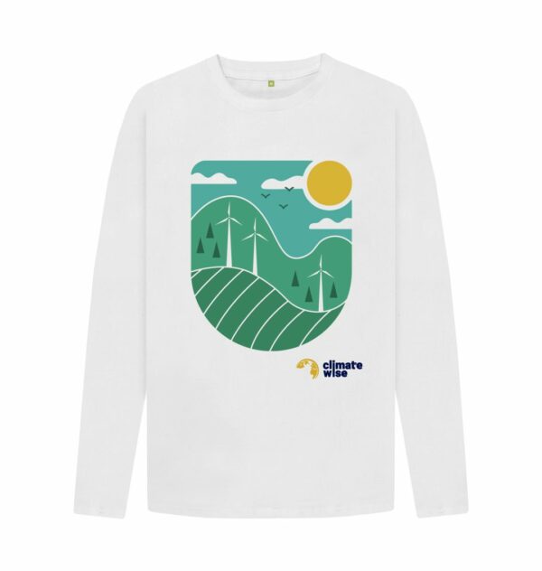 Wind Powered with Climate Wise Mens Long Sleeve Tee