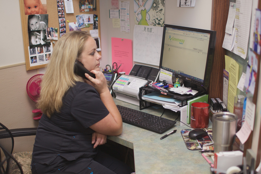 Receptionist Michele Hansen