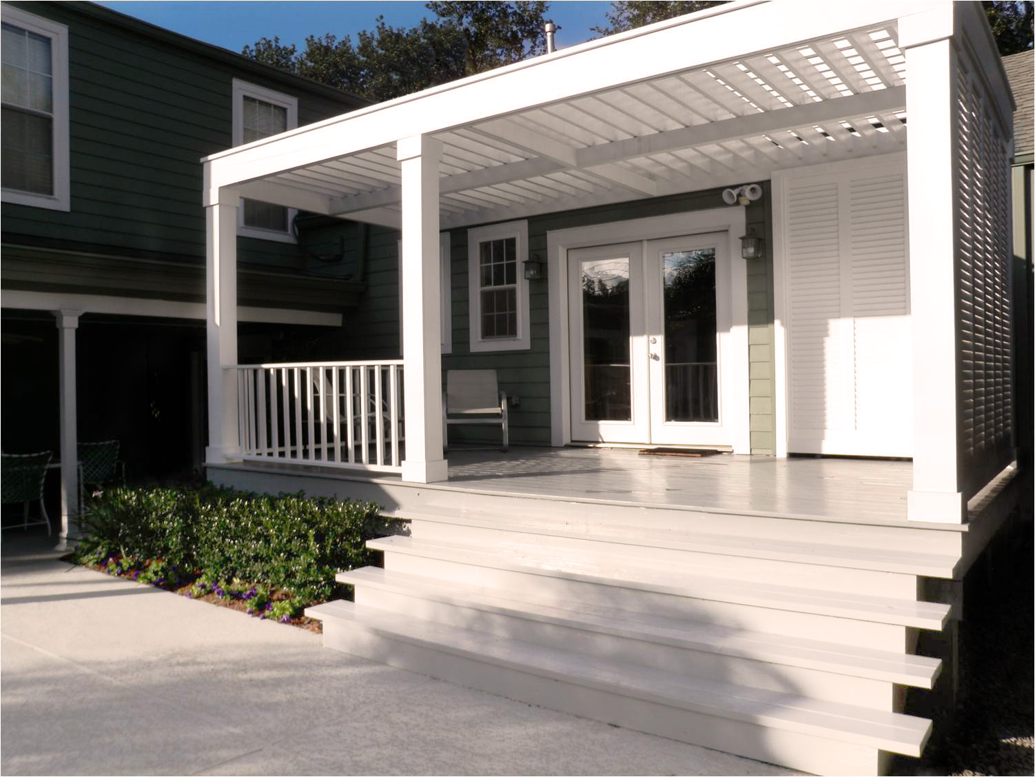 modern pergola on porch modern pergola shades porch on new orleans home