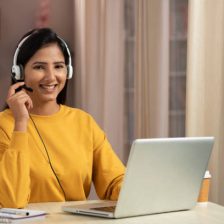 Headset, Home Office, Using Phone, India, Indian ethnicity,